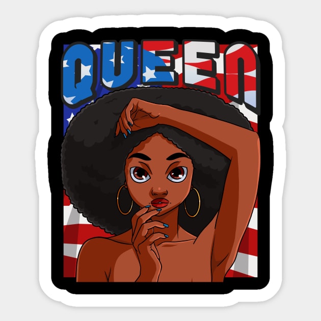 Beautiful African American Queen Black Girl Pride Sticker by Noseking